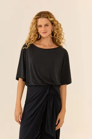 MARIA FILÓ Blusa Curta Manga Ampla