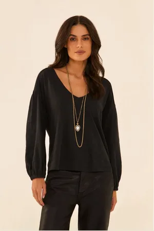 MARIA FILÓ Blusa Manga Longa Decote v