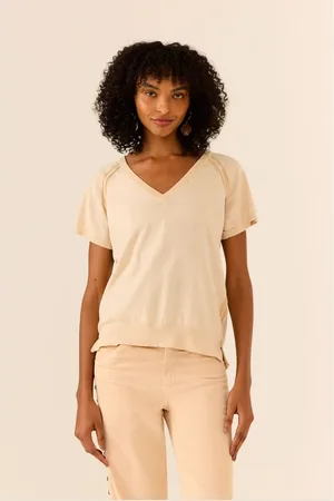 MARIA FILÓ Blusa Tricot Decote v Manga Curta