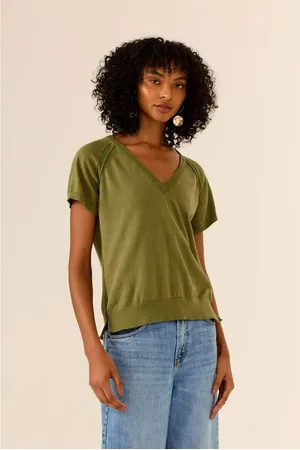 MARIA FILÓ Blusa Tricot Decote v Manga Curta