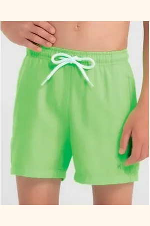 Mash Short Praia Infantil com Elastano Liso Neon M