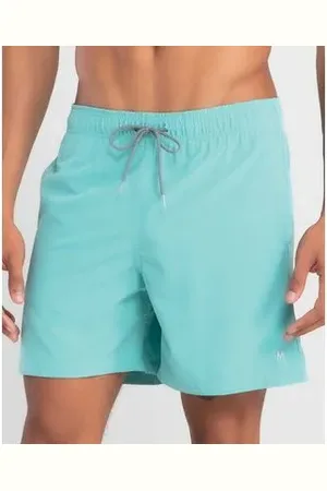 Mash Short Praia Liso Mescla Verde Água Claro P