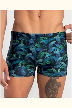 Mash Sunga Boxer Estampada Folhagem Plus Size XXGG