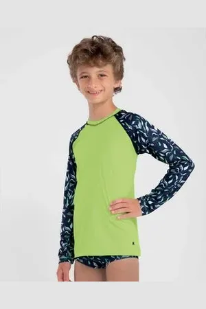 Mash Camiseta Manga Longa Estampada com Proteção Uv Infantil G