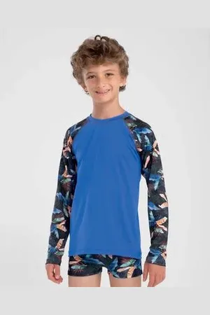 Mash Camiseta Manga Longa Estampada com Proteção Uv Infantil GG