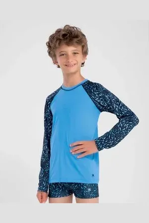 Mash Camiseta Manga Longa Estampada com Proteção Uv Infantil G
