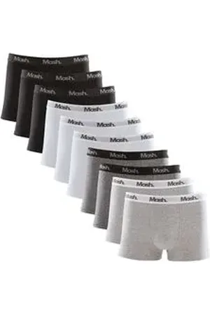 Mash Kit 10 Cuecas Boxer Cotton Elástico Letra Mescla G