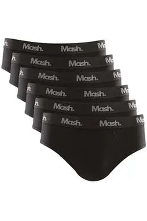 Mash Kit 6 Cuecas Slip Algodão Elástico Letra Mescla P
