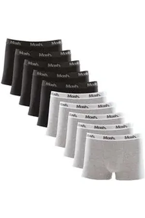 Mash Kit 10 Cuecas Boxer Cotton Elástico Letra Mescla GG