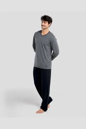 Mash Pijama Manga Longa Algodão Gola V G
