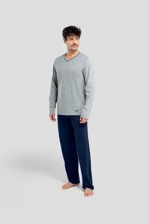 Mash Pijama Manga Longa Algodão Gola V P
