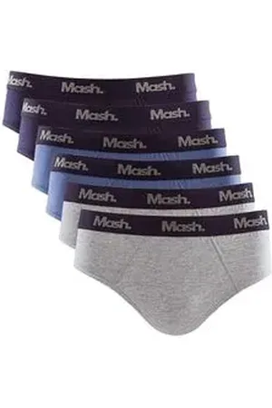 Mash Kit 6 Cuecas Slip Algodão Elástico Letra Mescla G
