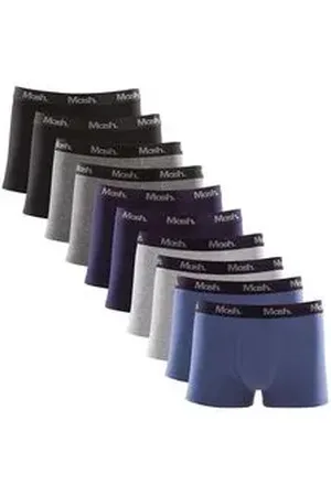 Mash Kit 10 Cuecas Boxer Cotton Elástico Letra Mescla GG