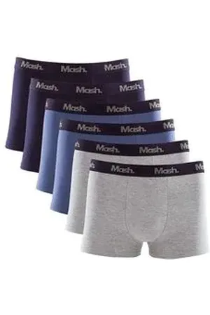 Mash Kit 6 Cuecas Boxer Cotton Elástico Letra Mescla P