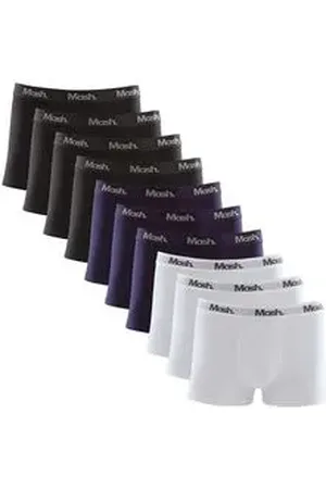 Mash Kit 10 Cuecas Boxer Cotton Elástico Letra Mescla GG