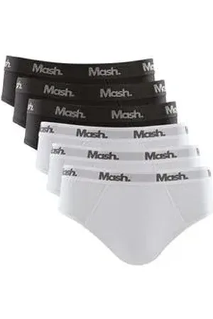 Mash Kit 6 Cuecas Slip Algodão Elástico Letra Mescla P