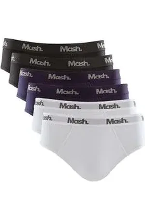 Mash Kit 6 Cuecas Slip Algodão Elástico Letra Mescla GG