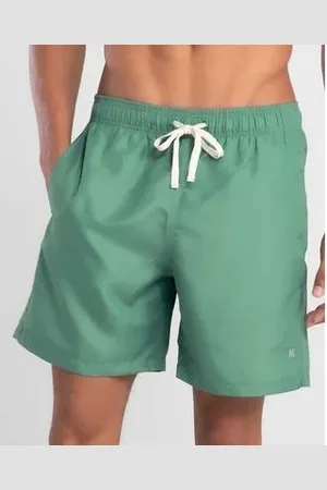 Mash Short Praia Casual Liso Plus Size Verde Água Escuro XXGG