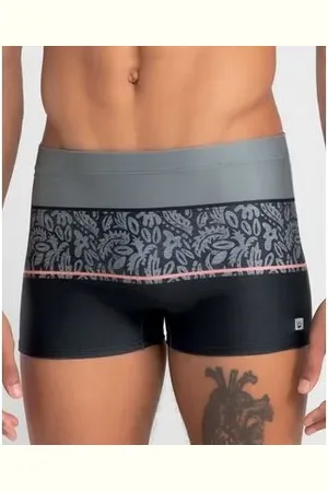 Hang Loose Sunga Boxer Estampa Folhagem com Listra P