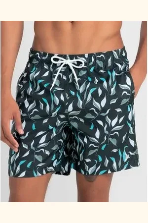 Mash Short Praia Estampado Ramos Eucalipto Plus Size XXGG