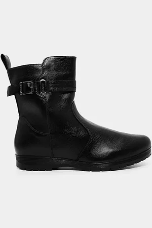 MOONCITY Bota Rasteira Cano Curto Feminina