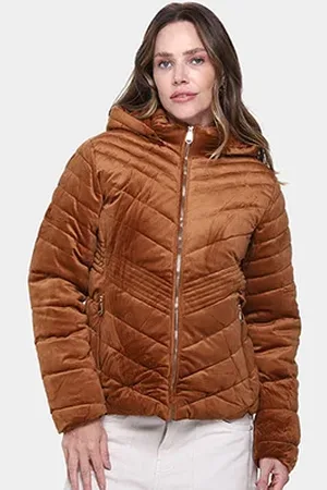 FACINELLI Jaqueta Suede Metalizada Feminina