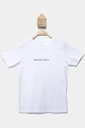 Calvin Klein Camiseta Infantil Logo Centralizado Menino
