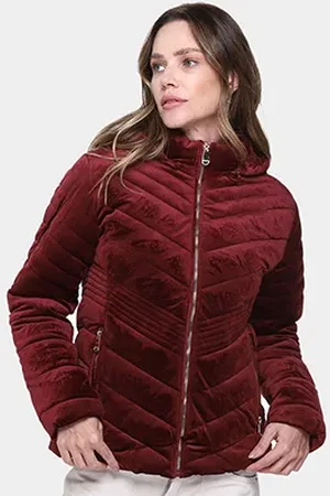 FACINELLI Jaqueta Suede Metalizada Feminina