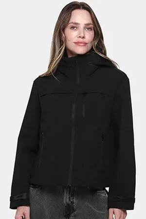 FACINELLI Casaco com Capuz Parka Recorte Feminino
