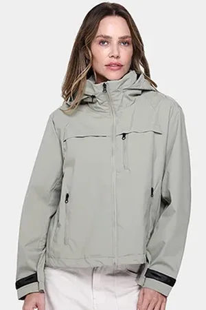 FACINELLI Casaco com Capuz Parka Recorte Feminino