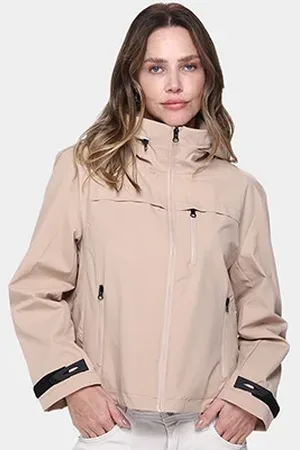 FACINELLI Casaco com Capuz Parka Recorte Feminino