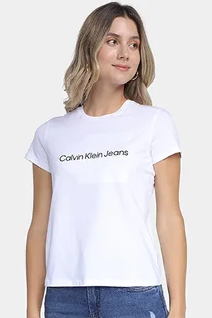 Calvin Klein Camiseta Logo Embossed Feminina