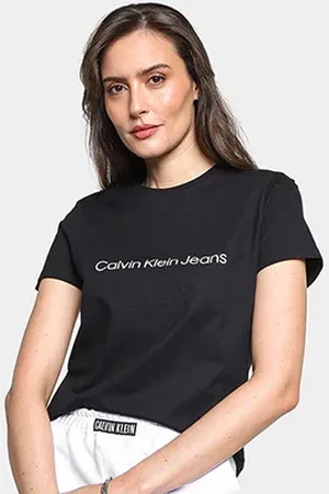 Calvin Klein Camiseta Logo Embossed Feminina