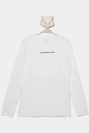 Calvin Klein Camiseta Manga Longa Infantil Menino