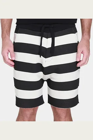 OSKLEN Bermuda Moletom Casual Listrada Masculina