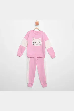 For Girlz Conjunto Moletom Infantil Bordado Feminino