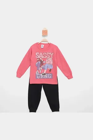 MIA Kids Conjunto Moletom Bebê Peluciado Sassy Gang Feminino