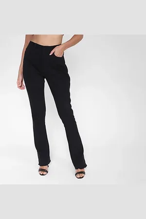 SAWARY Calça Boot Cut Com Fenda Feminina