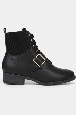 MODARE Bota Coturno Cano Curto Fivela Feminina