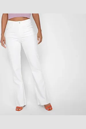 SAWARY Calça Boot Cut Barra Desfiada Feminina