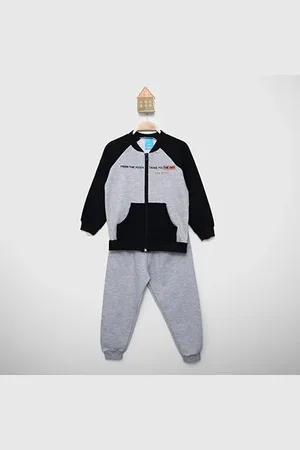 Kamylus Conjunto Longo Infantil Jaqueta com Bolso e Calça Moletom Peluciado Sky Menino