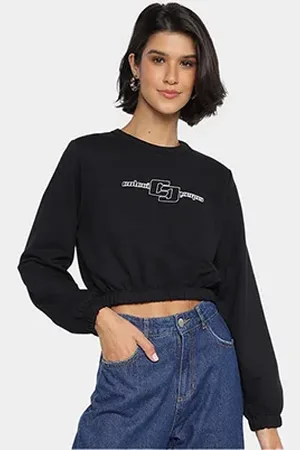 Colcci Blusa Moletom Cropped Casual Feminina