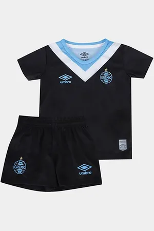Umbro Kit Camisa Grêmio Infantil III 24/25 s/n° Torcedor + Calção Grêmio Infantil