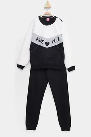Kamylus Conjunto Infantil Longo Blusa Manga Longa e Calça Moletom We Love It Menina