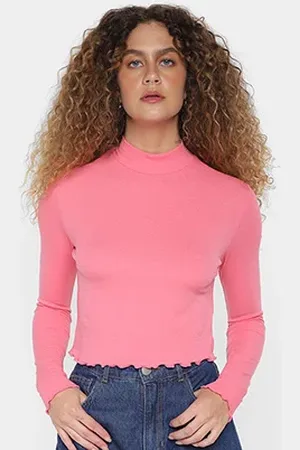 Hering Camiseta Cropped Manga Longa Feminina