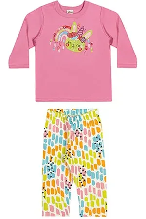 Elian Conjunto Infantil Longo Moletom + Calça Estampada Menina