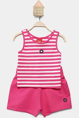 KYLY Conjunto Curto Infantil Estampado Menina