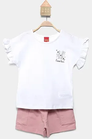 KYLY Conjunto Curto Infantil Estampado Menina