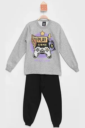 MIA Kids Conjunto Infantil Moletom Miá Kids Estampado Game Menino