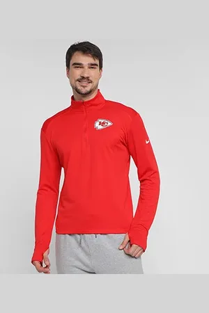Nike Blusa Manga Longa NFL Kansas City Chiefs Logo Pacer Masculina